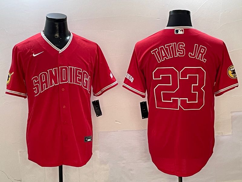 Men San Diego Padres #23 Tatis jr Red Jointly Name Game Nike 2025 MLB Jersey style 1